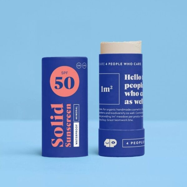 Feste Sonnencreme, LSF50, Mineralisch, Ohne Nanopartikel, Korallenfreundlich, Wasserfest, Duftstofffrei, Kindergeeignet, Nachhaltig, Made in Germany