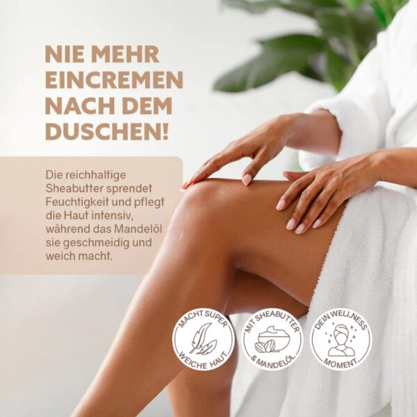 Duschpflege, Peeling, Bodylotion, plastikfrei, vegan, Schokolade, Sheabutter, Mandelöl, handgemacht, 3in1 Pflege, Naturkosmetik, Made in Germany