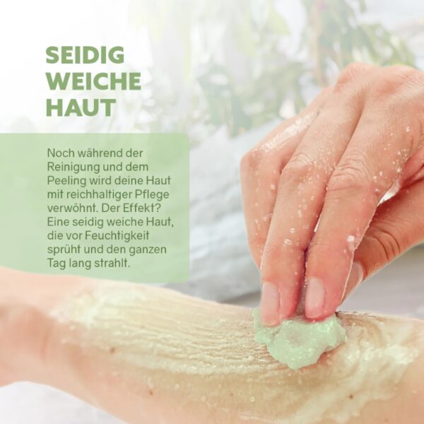 Duschkonfekt, Duschpflege, plastikfrei duschen, Peeling ohne Mikroplastik, vegane Körperpflege, Handarbeit, Geschenkidee Wellness, Mint Duschgel