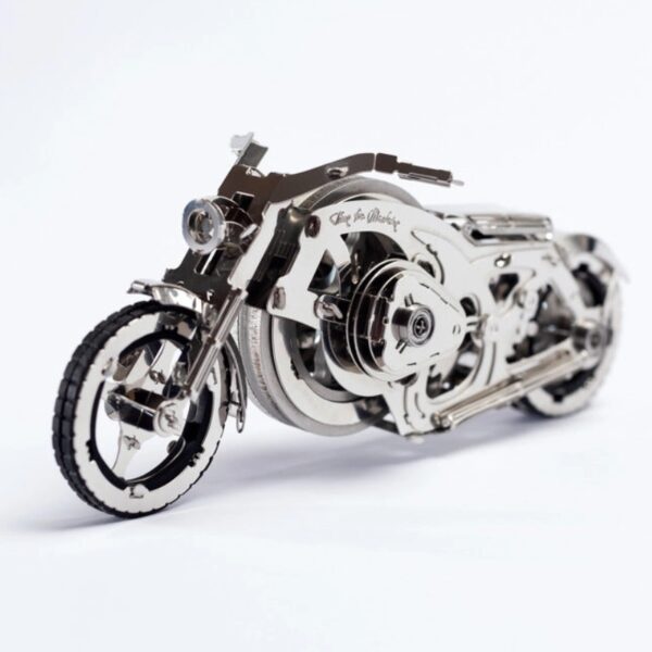 Modellbausatz Motorrad, Chrome Rider, mechanisches Modell, Motorrad aus Metall, DIY Motorrad, Geschenk für Bastler, Technikspielzeug, Time for Machine