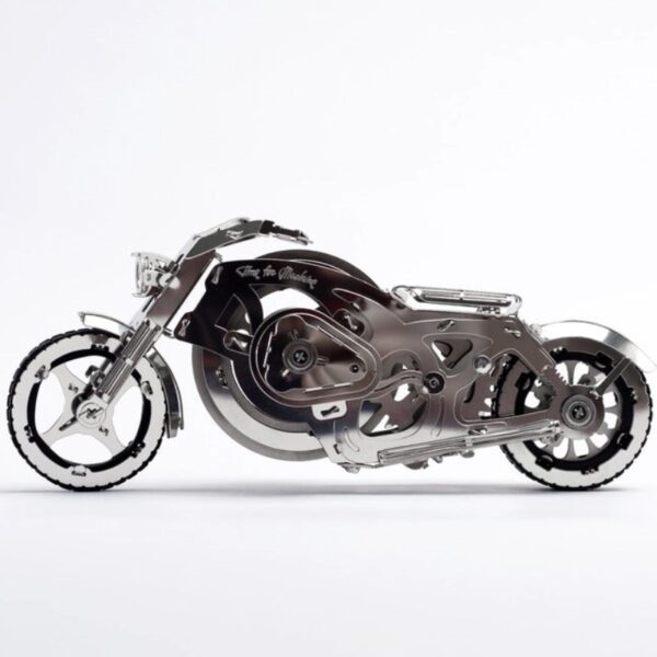 Modellbausatz Motorrad, Chrome Rider, mechanisches Modell, Motorrad aus Metall, DIY Motorrad, Geschenk für Bastler, Technikspielzeug, Time for Machine