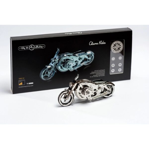Modellbausatz Motorrad, Chrome Rider, mechanisches Modell, Motorrad aus Metall, DIY Motorrad, Geschenk für Bastler, Technikspielzeug, Time for Machine